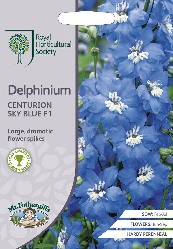 Mr.Fothergill's Seeds Royal Horticultural Society Delphinium Centurion Sky Blue F1 RHS デルフィニウム センチュリオン・スカイ・ブルー・F1 ミスター・フォザーギルズシード