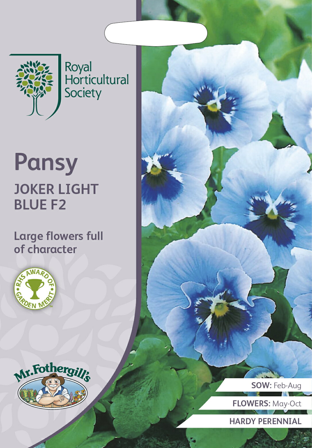 【種子】Mr.Fothergill's Seeds Royal Horticultural Society Pansy JOKER LIGHT BLUE F2 パンジー ジョーカー ライトブルー F2ミスター・フォザーギルズシード
