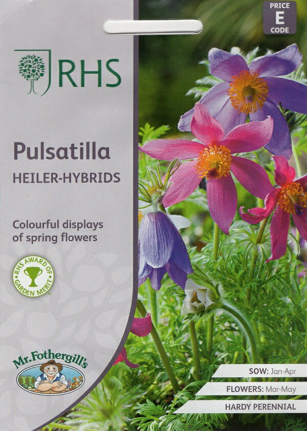 Mr.Fothergill's Seeds Royal Horticultural Society Pulsatilla Heiler-Hybrids RHS プルサティラ ハイラー・ハイブリッド ミスター・フォザーギルズシード