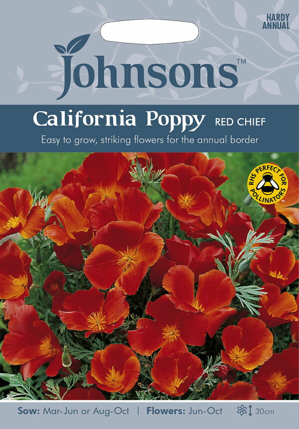 Johnsons Seeds California Poppy RED CHIEF カリフォルニアポピー（エスコルシア) レッド・チーフ ジョンソンズシード