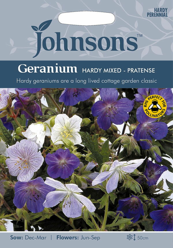 Johnsons Seeds Geranium Hardy Mixed-pratense ゲラニウム（フウロソウ）ハーディ・ミックス−プラテンス ジョンソンズシード