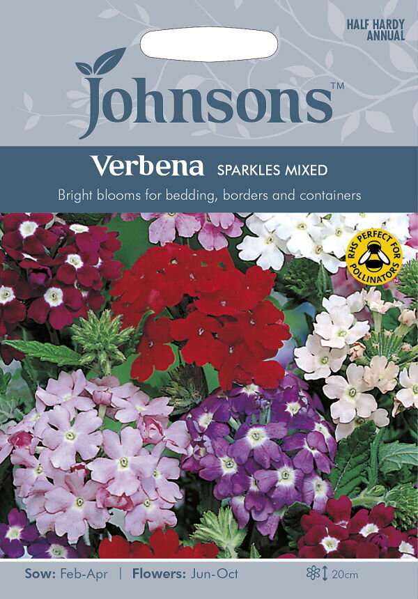 【種子】Johnsons Seeds Verbena SPARKLES MIXED バーベナ スパークレス ミックス ジョンソンズシード