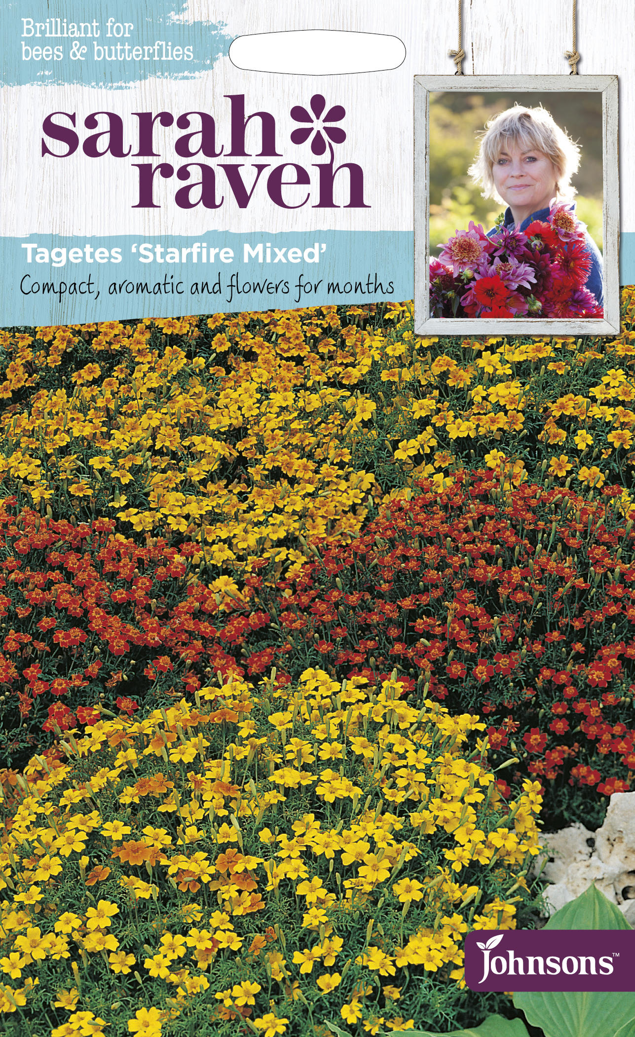 Johnsons Seeds Sarah Raven Brilliant for Bees & Butterflies Tagetes Starfire Mixed サラ・レイブン・ビー＆バタフライ タゲテス スターファイヤー・ミックス ジョンソンズシード