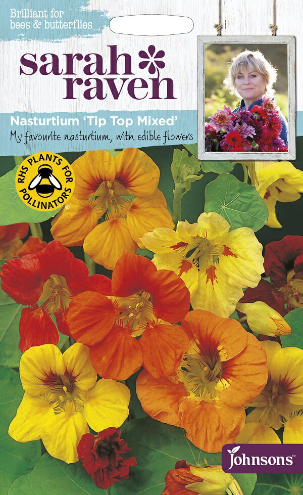 Johnsons Seeds Sarah Raven Brilliant for Bees & Butterflies Nasturtium Tip Top Mixed サラ・レイブン ビー＆バタフライ ナスタチウム・チップ・トップ・ミックス ジョンソンズシード