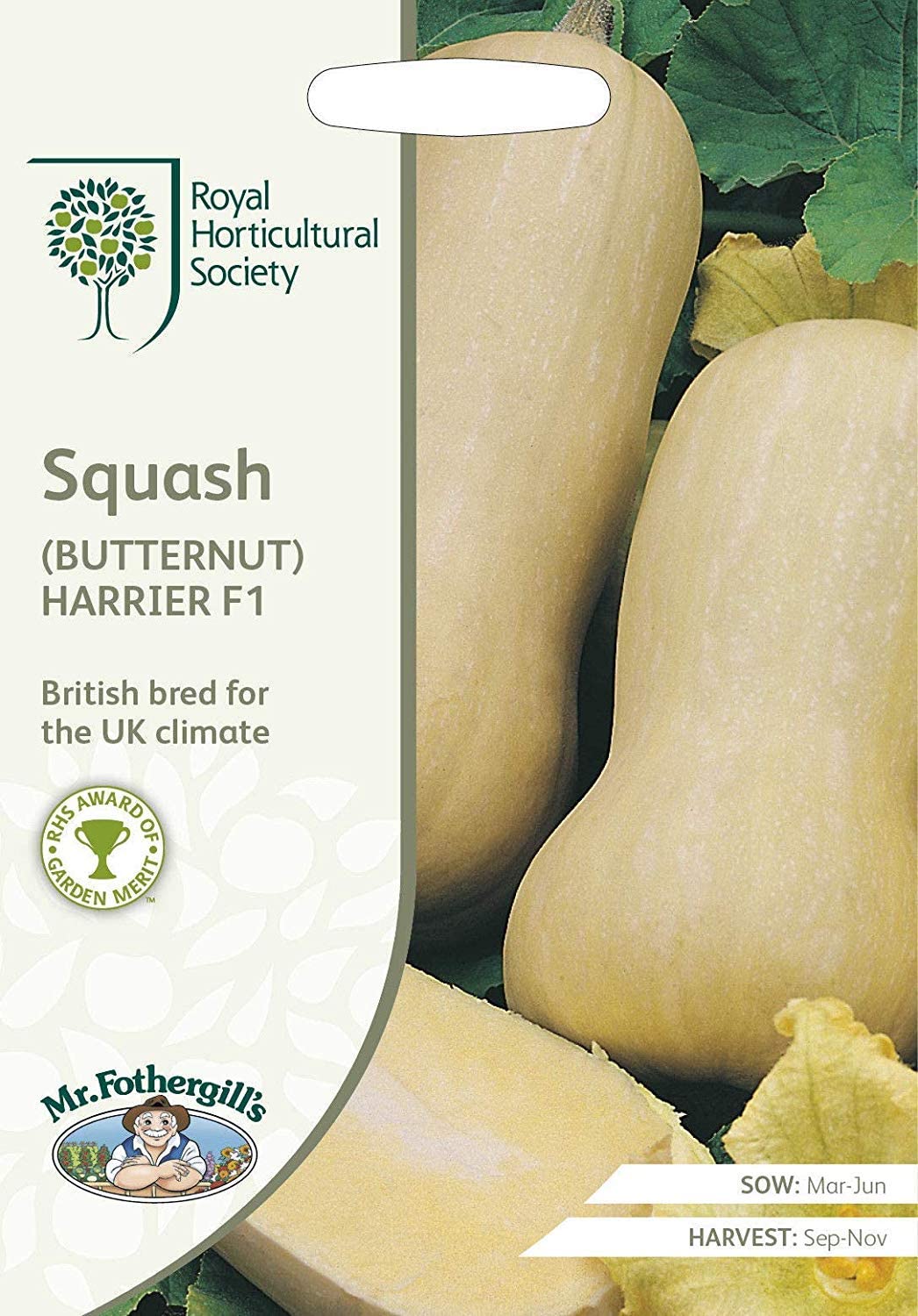 【種子】Mr.Fothergill's Seeds Royal Horticultural Society Squash(BUTTERNUT) HARRIER F1 RHS スカ..