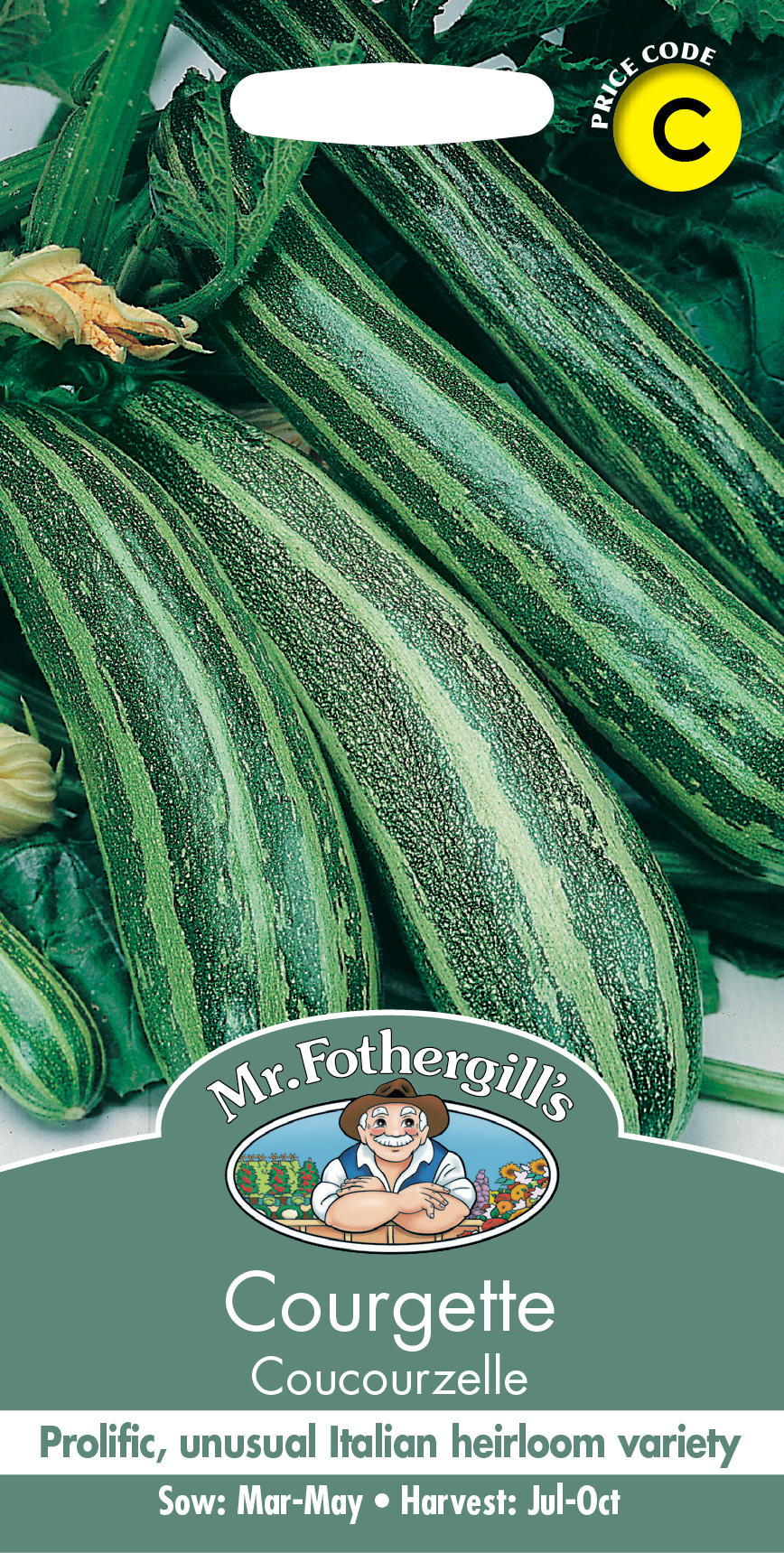 【種子】Mr.Fothergill's Seeds Courgette Coucourzelle クルジェット(スカッシュ) ココジッレ ミスター・フォザーギルズシード