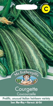 【輸入種子】Mr.Fothergill's Seeds Courgette Coucourzelle クルジェット(スカッシュ) ココジッレ ミスター・フォザーギルズシード