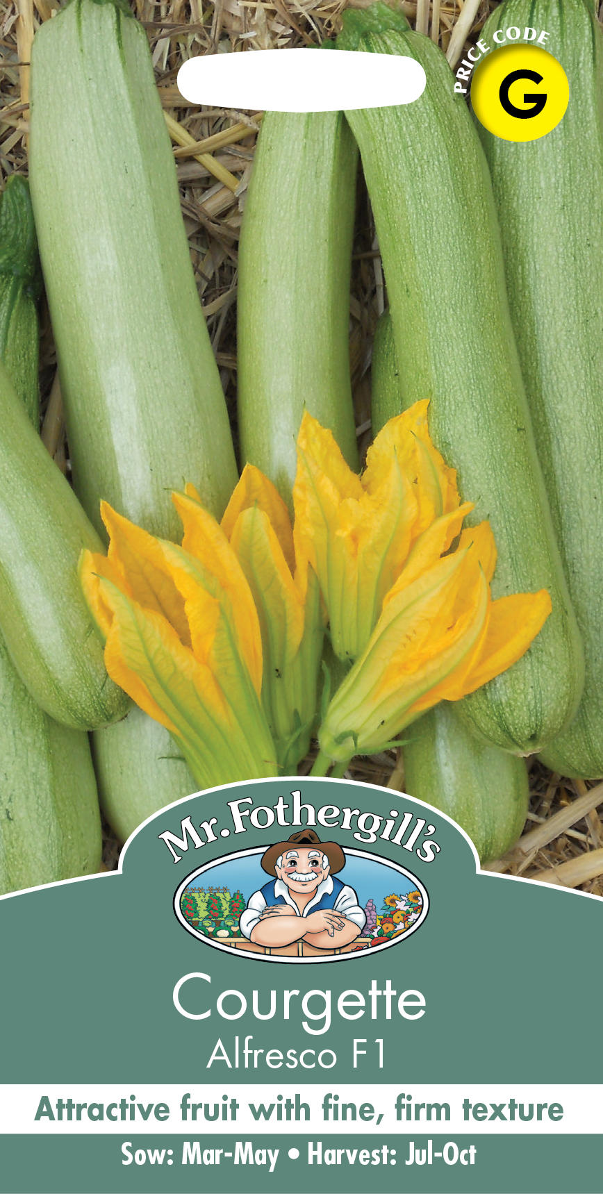 Mr.Fothergill's Seeds Courgette Alfresco F1 クルジェット（スカッシュ）アルフレスコ・F1 ミスター・フォザーギルズシード