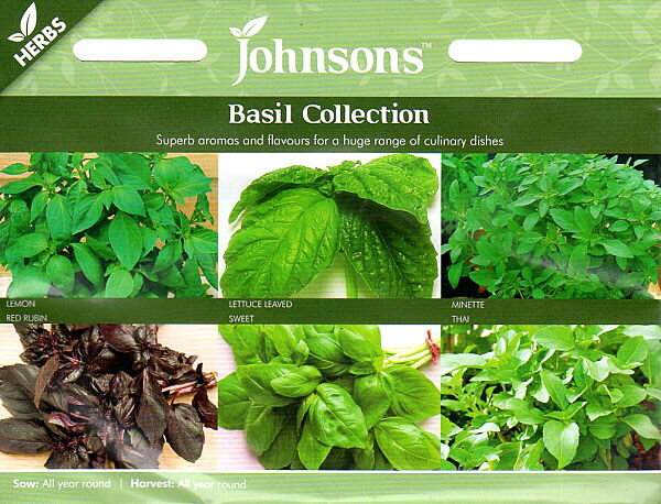 【種子】Johnsons Seeds Herbs Collection Basils ハーブス コレクション・バジルズ ジョンソンズシード