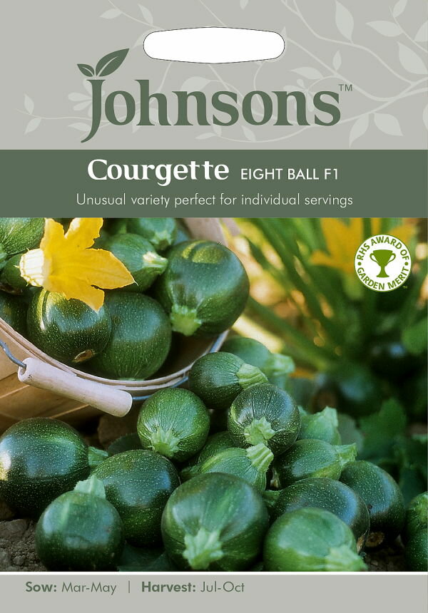 【種子】Johnsons Seeds Courgette Eight Ball F1クルジェット（スカッシュ） エイト・ボール ジョンソ..