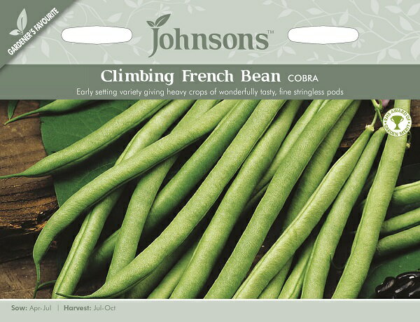 【種子】Johnsons Seeds Climbing French Bean Cobra クライミング・フレンチ・ビーン インゲンマメ コブラ ジョンソンズシード