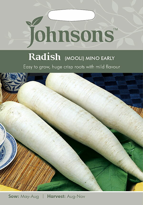 【種子】Johnsons Seeds Radish (MOOLY) MINO EARLY ラディッシュ （ムーリィ）ミノ・アーリー（大根 毛利みの早生）ジョンソンズシード