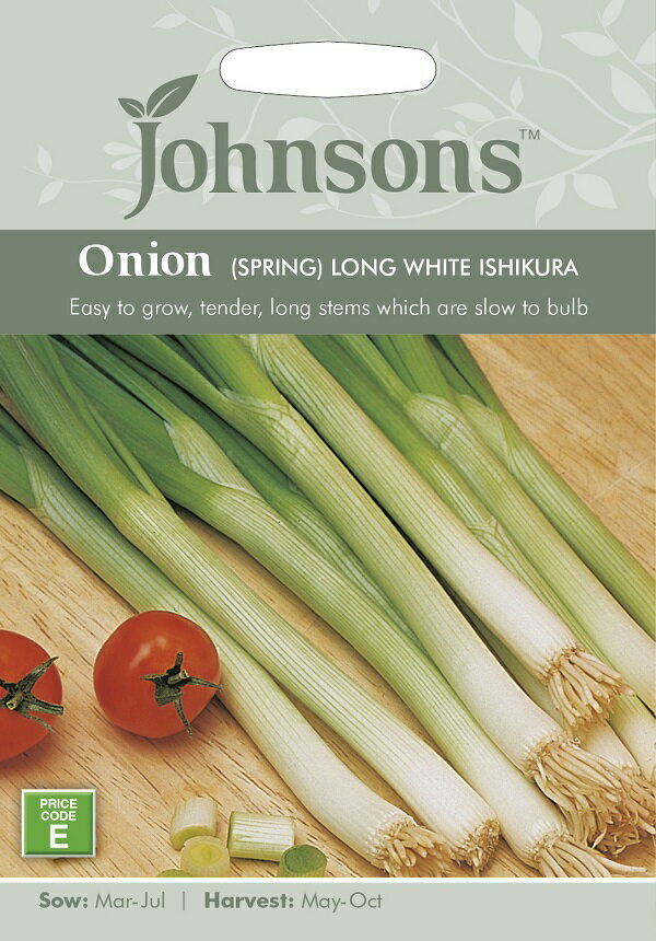 【種子】Johnsons Seeds Onion (Spring) LONG WHITE ISHIKURA オニオン (スプリング) ロング・ホワイト・イシクラジョンソンズシード
