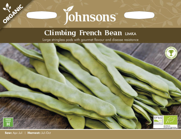 【種子】Johnsons Seeds ORGANIC Climbing French Bean LIMKA オーガニック クライミング フレンチ ビーン リムカ ジョンソンズシード
