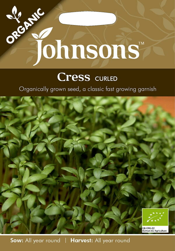 【種子】Johnsons Seeds ORGANIC Cress Curled オーガニック クレス・カールド ジョンソンズシード