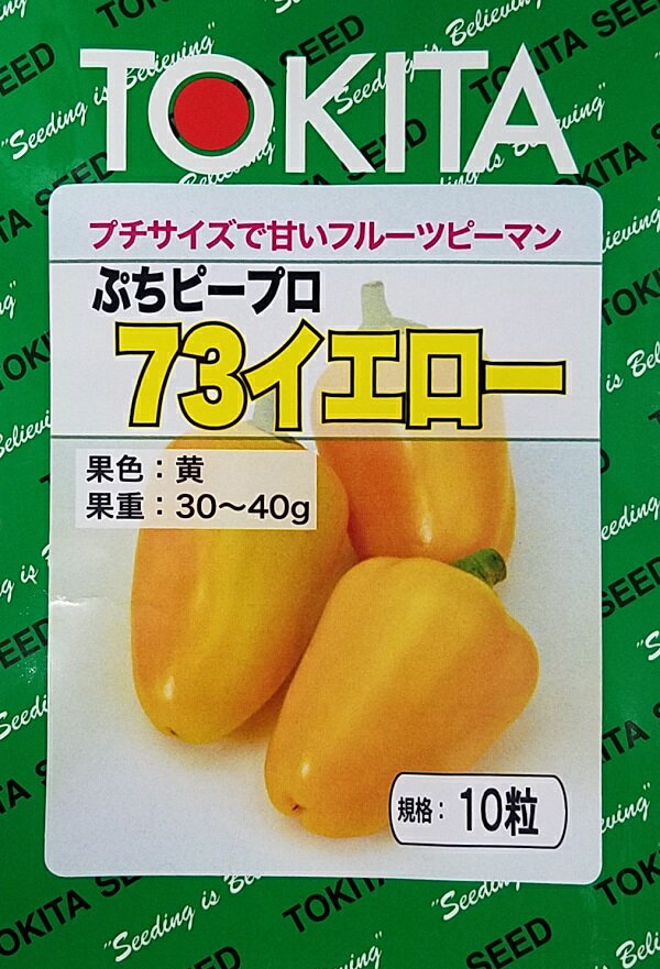 【種子】フルーツピーマン ぷちピープロ 73イエロー トキタ種苗のタネ