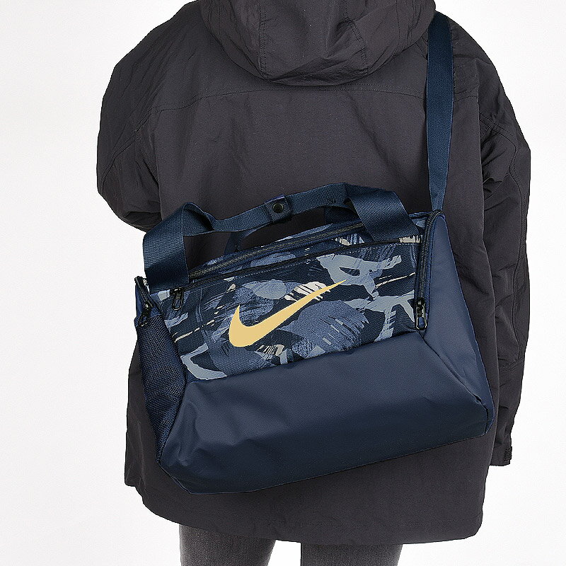 ナイキ nike ショルダー レディース メンズ ジム バッグ 運動 スポーツ カジュアル ブラジリア XS ダッフル 9.5 CAT AOP DR6123 410 紺