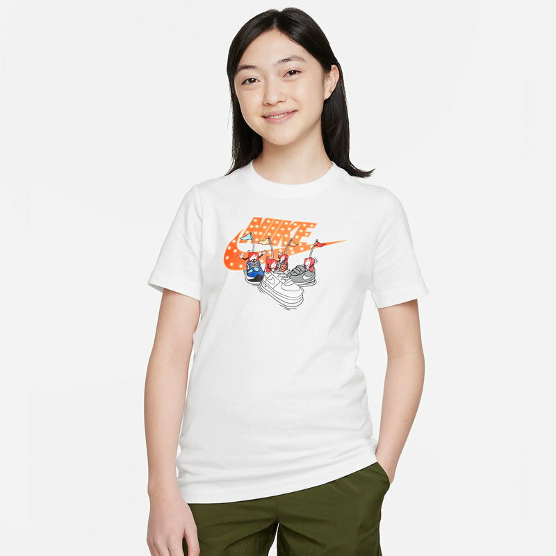 ナイキ nike キッズ ジュニア Tシャツ スポーツ カジュアル ファッション 半袖 運動 ナイキ YTH NSW ボクシー S/S Tシャツ FD0844 100 白