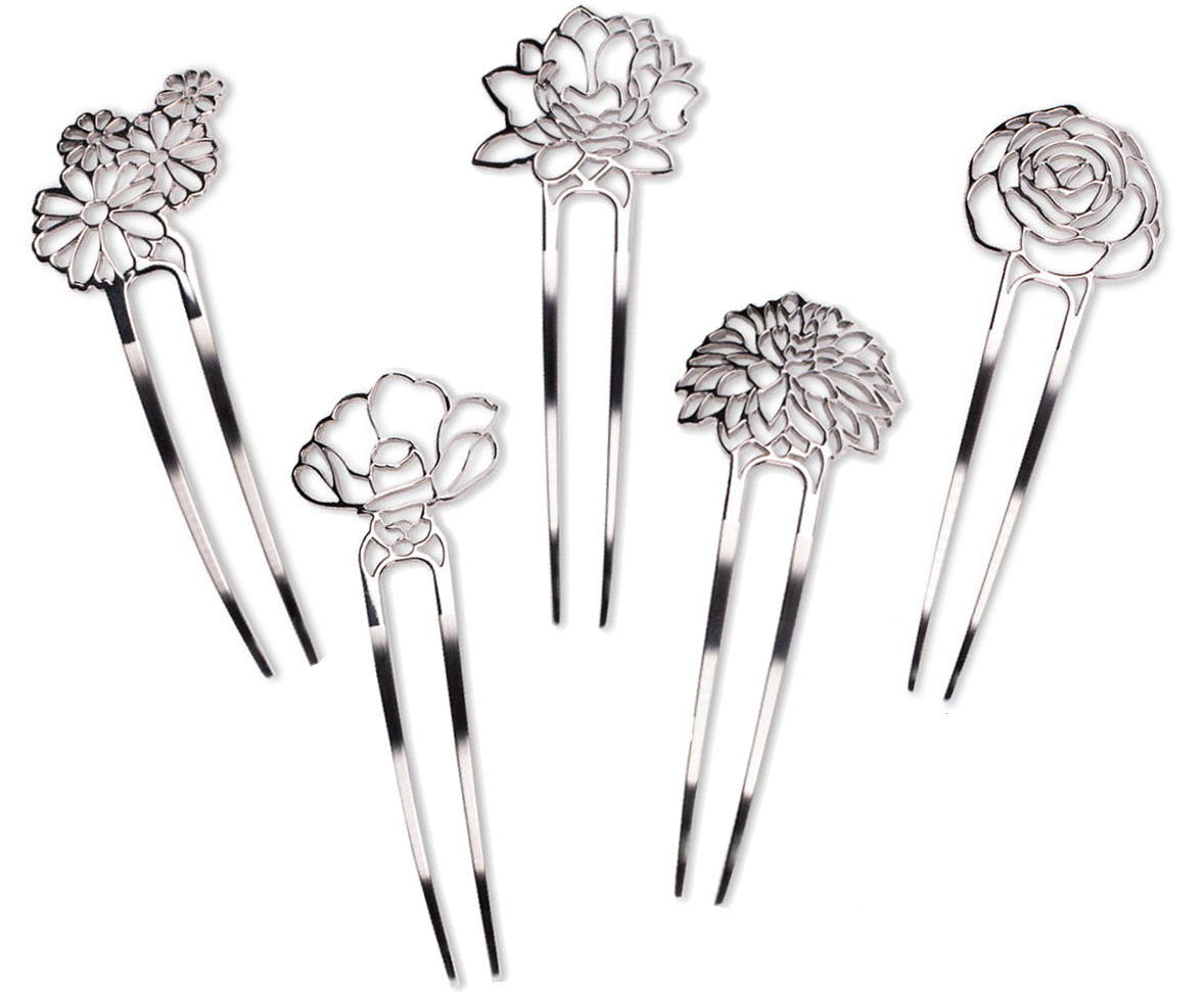 板金屋が作ったかんざし「花と四季」 三代目板金屋 ステンレス 簪 日本製 ギフト 贈り物 プレゼント 誕生日 お祝 内祝 母の日