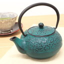 南部鉄器 急須 丸型 桜 青 500ml 岩手 伝統工芸 鋳物 日本製 ティーポット 贈り物 プレゼント ギフト お中元 お歳暮 贈り物 誕生日 お祝 内祝 父の日 母の日