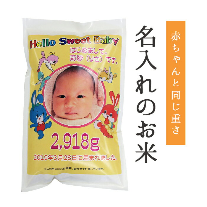 【令和3年（2021年）新米】【出産内祝い】【お米】【赤ちゃん米】【送料無料】抱っこできる 出生体重米　京都府産コシヒカリ 内祝い/出産内祝い　お米/内祝い　米/体重米/出生体重米/名入れ/出生体重/お返し/誕生/名入れギフト/1g 1円/お米