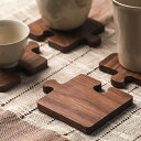 IwaiLoft 美しい木目 コースター 木製 パズルタイプ ウールナット 茶托 茶たく 茶敷 おしゃれ カップ グラス ソーサー 受け皿 小皿 プレート 木皿...
