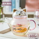 送料無料 IwaiLoft 猫 耐熱ガラス ティーポット 茶こし付き ガラスポット かわいい 紅茶ポット フルーツティー 花茶 工芸茶 に ガラス急須 直火可 彼女 母の日プレゼント ギフト