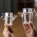 2in1 耐熱ガラス ティーポット ティーグラス 100ml 200ml ガラス急須 ガラスティーポット ガラス製ポット 手作り 紅茶ポット お茶ポット ガラス...