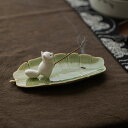 お香・線香立て 鴨 兎 香炉 磁器 動物グッズ キツネ うさぎ 兎 ヒヨコ ペット 白い ホワイト こがも アヒルの子 雛鴨 ひながも かわいい 香皿 芭蕉 バショウ 緑の葉 キャンドルホルダー キャンドルスタンド 装飾 キャンドル立て 工芸品・縁起物 IwaiLoft|詳細画像