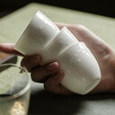 IwaiLoft 白玉 湯呑 2個セット 茶杯 茶器 湯のみ 湯呑み お茶 カップ コップ 来客用 お茶用品 ティーウェア 中国茶器 台湾茶器 贈り物にも 食洗機対応 電子レンジ対応 80ml