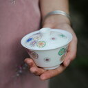 IwaiLoft「春暖花開」美しい手毬 花柄 蓋碗 三才碗 宝瓶 煎茶器 120ml 急須 中国茶 ウーロン茶 お茶用品 ティーウェア 蓋碗壺承セット 台湾茶器...