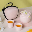 IwaiLoft 手作り 陶磁器 白磁 花 ティーポット 3点セット 蓋碗 宝瓶 茶器セット 携帯 アウトドア 旅 ティーセット 中国茶器 台湾茶 ウーロン茶 ...