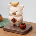 IwaiLoft こぶたの置物 豚 木製 おしゃれ 手作り オブジェ かわいい 動物 爪楊枝 ケース つまようじ 綿棒 楊枝入れ 綿棒ケース 卓上 収納 ケース...