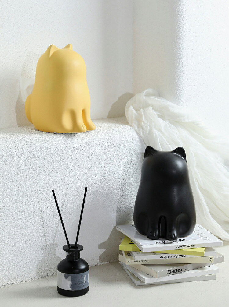 IwaiLoft かわいい猫 ティッシュケース 陶器 ティッシュボックス ねこ ペット 置物 ボックスティッシュケース 全4色 ティッシュ入れ おしゃれ シンプル ボックスティッシュ 癒し ネコ型 焼き物 ギフト インテリア 猫雑貨 プレゼント [3]