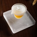 IwaiLoft 美品 透明 蓮の花 トレー トレイ 四角形 瑠璃 ガラス 急須受台 円形 急須置き 茶台 茶盤 ティートレー 雲型 茶道具 茶壺の受け皿