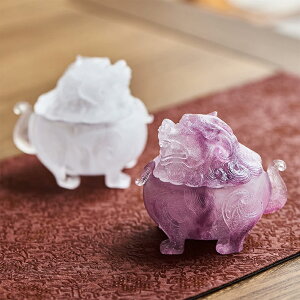 狻猊 さんげい 神獣 香炉 お香・線香立て 瑠璃 霊獣 彫り物 手作り 香皿 コーンタイプ キャンドルホルダー キャンドルスタンド ティーライトホルダー 置物 飾り 卓上 オブジェ 彫像 茶玩 茶道具 書斎 和室茶芸 茶席 工芸品・縁起物 唐獅子 IwaiLoft