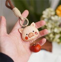 おもしろ キーホルダー かわいい 豚ちゃん バッグチャーム チャーム アクセサリー ぶた 豚 こぶた 子豚 木製雑貨 木の動物置物 装飾 飾り 手作り オブジェ...
