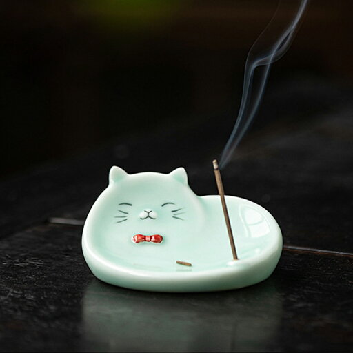 IwaiLoft お香・線香立て ミニ お皿 青磁 猫 ねこ オブジェ 猫 ネコ ねこ 置物 雑貨 かわいい 陶磁器 インテリア・雑貨 工芸品・縁起物 IwaiLoft お香・線香立て ミニ お皿 青磁 猫 ねこ オブジェ 猫 ネコ ねこ 置物 雑貨 かわいい 陶磁器 インテリア・雑貨 工芸品・縁起物