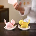 かわいい 猫 オブジェ 猫型木馬 置物 陶芸雑貨 陶磁器 面白い オブジェ ゆらゆら木馬 揺れる おもちゃ 玩具 子供 ハンドメイド 陶磁器 馬 木馬 ホース 馬雑貨 動物 置き物 置物 飾り 縁起物 彫像 茶玩 茶ペット 和室 子供誕生日プレゼント クリスマス ギフト IwaiLoft