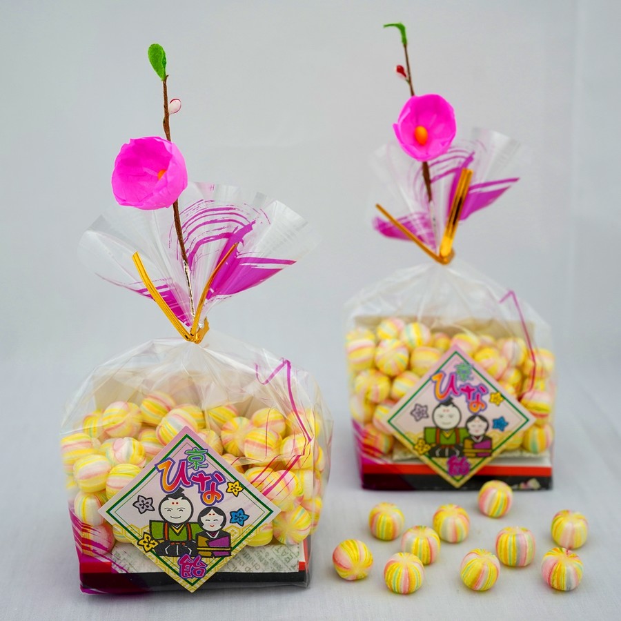 ひな祭り ひなまつり お菓子 プチギフト 錦玉 かわいい 京あめ ギフト 造花付き