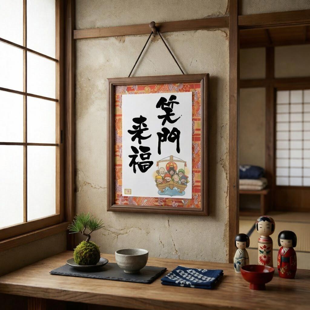名入れギフト いわいうたやの開店祝い 居酒屋 飲食店 商売繁盛 置物 招き猫 千客万来 贈り物 花以外 プレゼント 七福神 まねき猫 フクロウ 絵 笑門来福 店舗 オープン お祝い 壁掛け 飾り 記念品 風水 縁起物 周年祝い 開業祝い 喫茶店 レストラン 食堂【商売繁盛 彩額 縦置き】｜アングル3
