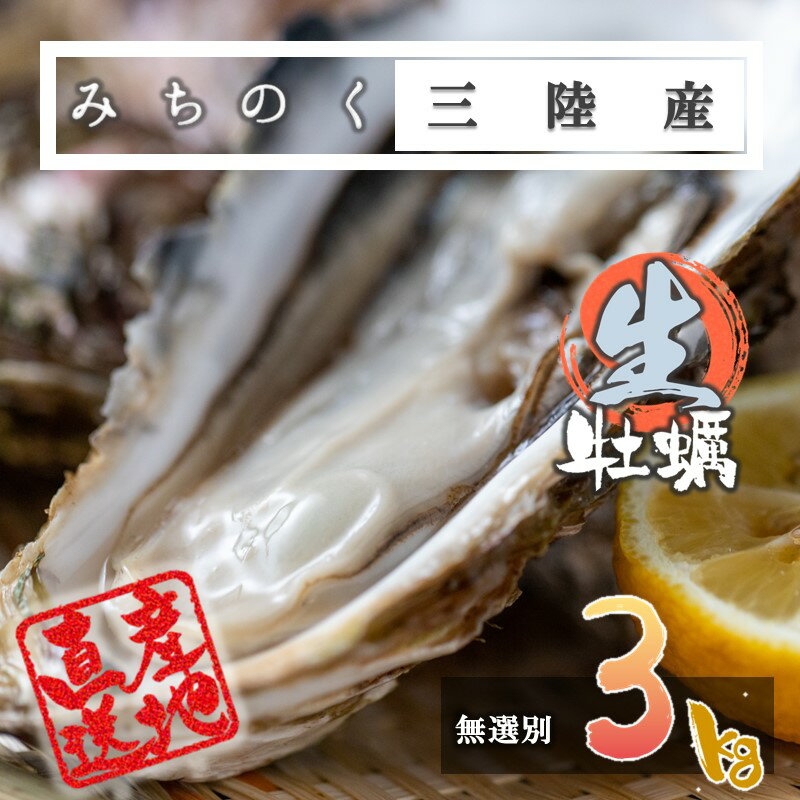 【クーポンでお値引き中！】生食OK カキ みちのく 三陸産 殻付き 生牡蠣 3kg（15～30個） 今季初出し 希少 数量限定 送料無料 年末年始のお届け指定可能 亜鉛No.1 新鮮 石巻 産地直送 ミネラル アミノ酸 たっぷり 焼く 鍋 かき フライ 様々なお料理にも