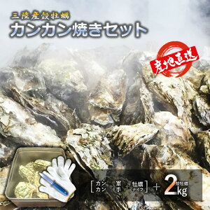 牡蠣 三陸産殻牡蠣 カンカン焼きセット 2kg（約12〜20個） 軍手 牡蠣ナイフ付き 簡単調理 BBQ 産地直送 ご家庭で牡蠣小屋気分