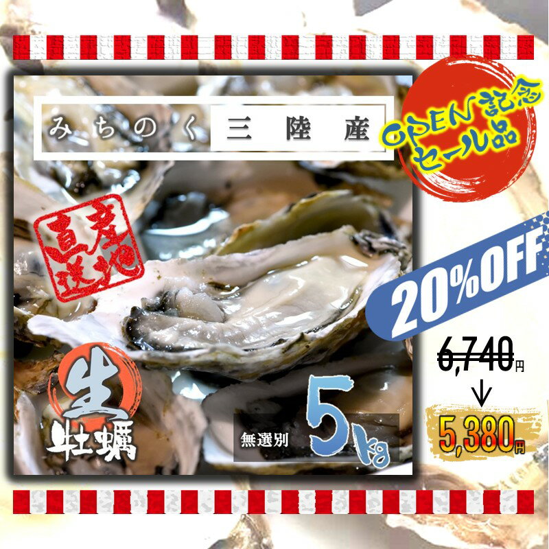 【只今20％OFF中！】生食OK カキ みちのく 三陸産 殻