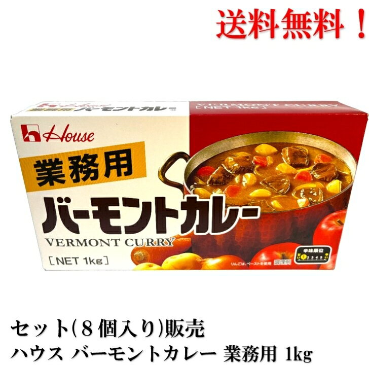 送料無料 ハウス バーモントカレー 業務用 1kg × 8個 【賞味期限2024年8月29日】食品 カレーのサムネイル