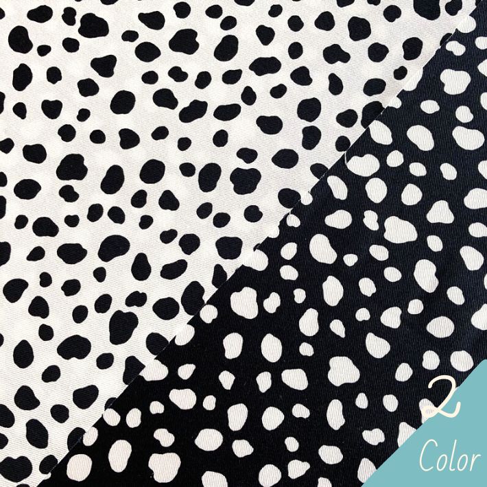 【ブラックフライデー 買いまわりで最大P21倍 クーポン有り】綿ツイルプリント10ダルメシアン柄 切り売り=1m単位 全2色 【メール便は2mまで】