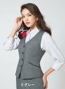 【10%OFFクーポン対象★7/4 20時〜4H限定】【SALE】ベスト ドット柄 グレー ブラック 黒 5-19号 制服 オフィス 事務 事務服 企業制服 レ...