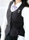 【送料無料】ベスト モノトーン ブラック×パープル 紫 5-19号 制服 オフィス 事務 事務服 企業制服 レディース オフィスユニフォーム ビジネス 仕事用 nuovo ヌーボ ヌーヴォ フォ