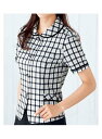 オーバーブラウス ブラウス 半袖 丸襟 フォーマル チェック 襟 ネイビー 紺 5-19号 かわいい おしゃれ制服 オフィス 事務 事務服 企業制服 レディース オフィスユニフ