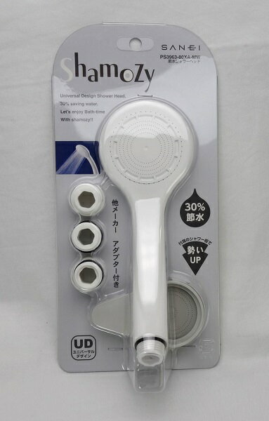SANEI 節水シャワーヘッド シャモジー マットホワイト PS3963-80XA-MW